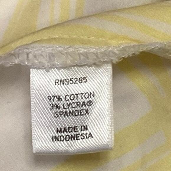 Express Design Studio Yellow White Plaid Button Down Short Sleeve Shirt Top Sz M - Picture 4 of 4